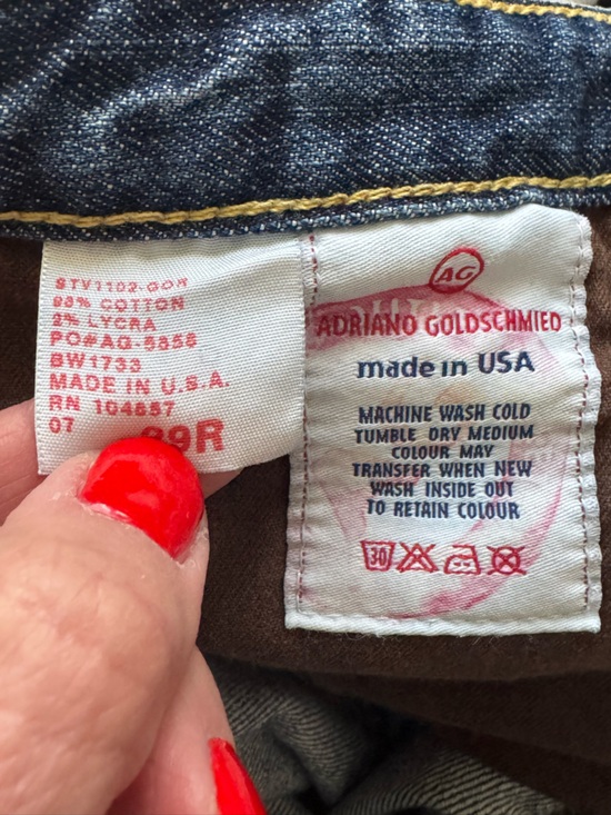 AG Adriano Goldschmied ‘Angelina’ Jeans Made in USA Sz 27 Embroidered Pocket - Picture 9 of 10